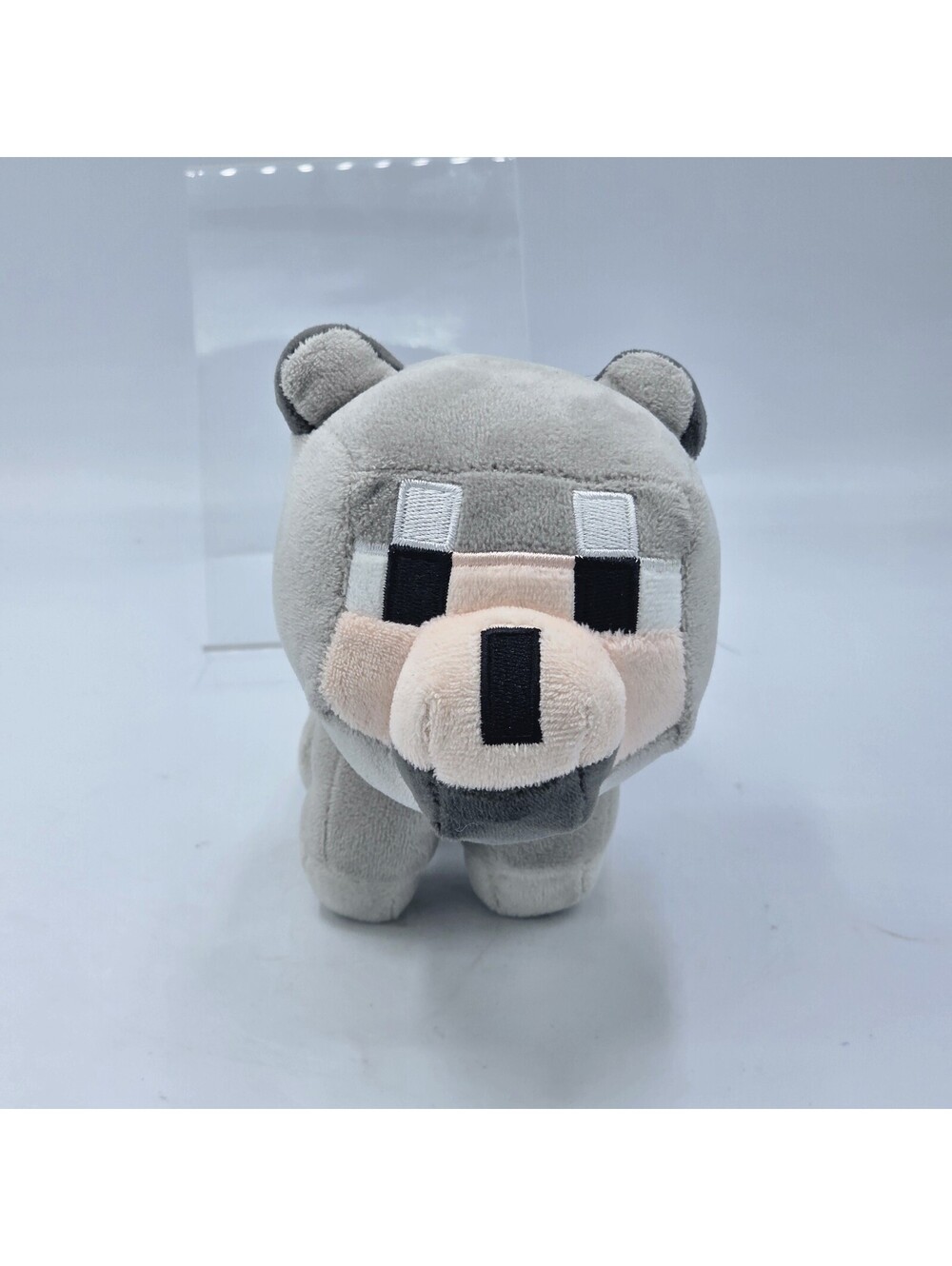 Minecraft Baby Wolf Plush 8" Mojang Gray Sitting Dog Stuffed Animal Toy 2023
